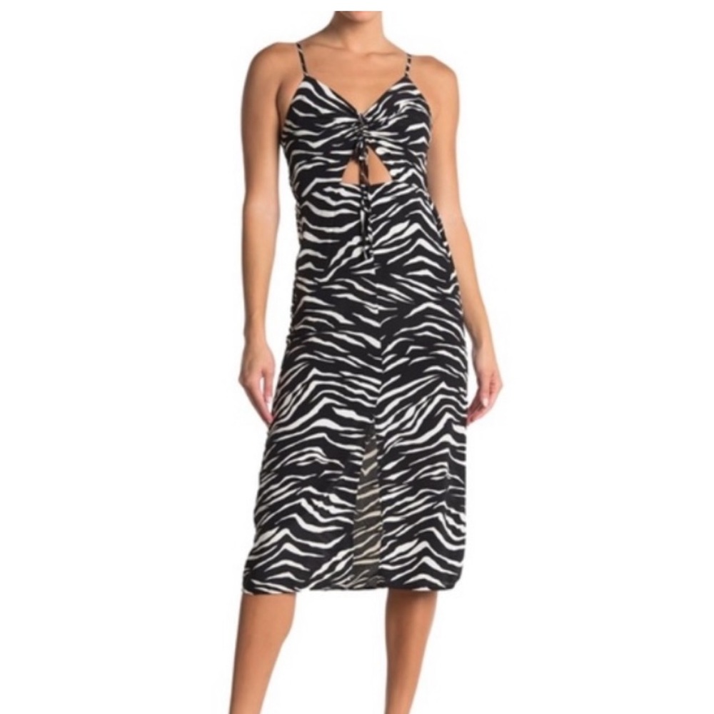 Topshop Molly front cutout midi dress